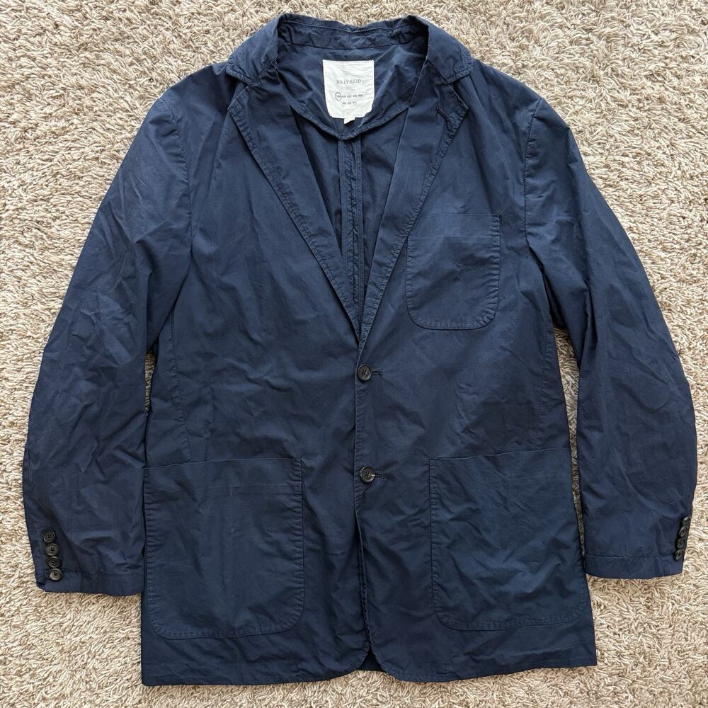 Billy Reid Lightweight Cotton Blazer Chore Coat Jacket Navy Blue Men’s Size 38R